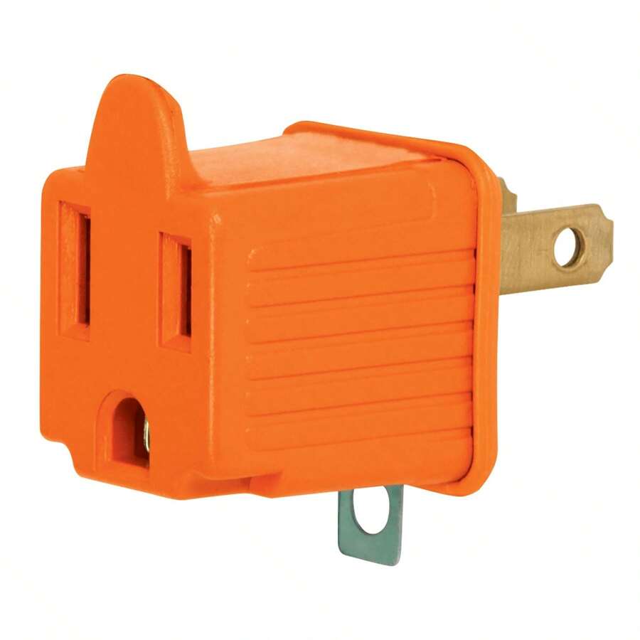 ADAPTADOR CLAVIJA CONVERTIDORA 3 A 2 NARANJA AD-32N-G VOLTECK 46256 - Naranja - Ver 1