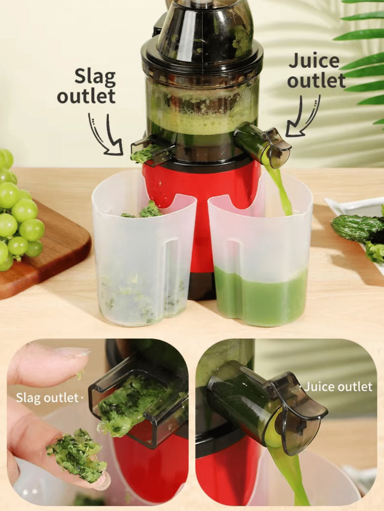 1pc Slow Masticating Juicer, Cold Press Juice Extractor Nama Juicer