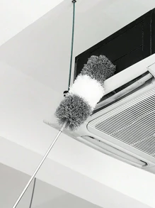 2入組不銹鋼桿可伸縮塵筒，附有110英寸額外長桿、可彎曲的頭部和長把手塵筒，可用於清潔天花板風扇、高樓梯、百葉窗、傢俱和汽車 - 灰+白 - 查看 8