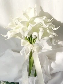 Múltiples tipos de flores blancas disponibles para ramo de bodas DIY, decoración del hogar, oficina o dormitorio, eventos de fiesta o centros de mesa como rosas blancas, lirios, aliento de bebé, tulipanes y orquídeas. Ideal para arreglos de bodas. - Multicolor - Ver 12