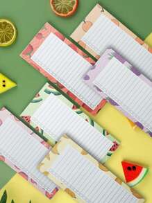 3pcs Fruit Themed Magnetic To-Do List Memo Pads, Stick On Fridge Or Shelf,School Supplies,Back To School - Multicolor - View 1