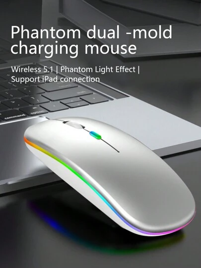 Wireless Gaming Mouse, USB Rechargeable Mice Silent Backlit Ergonomic For Laptop PC.