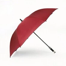 1pc Car Logo Umbrella, Oversized Golf Umbrella, Dual-Purpose For Sunny And Rainy Days With Long Handle - Black - View 7