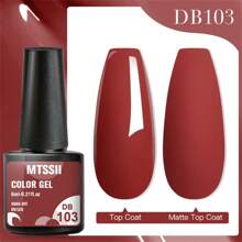6Pcs Gel Nail Polish Set Rose Red Gel Varnishes Kit Glitter Soak Off Uv Led Gel Semi Permanent Nail Art Gel Lacquer For Beginners Diy At Home Gift For Women Nails - 紅色 - 查看 3