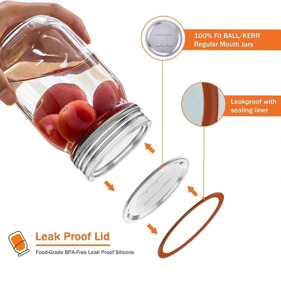 Regular Mouth Canning Lids Mason Jars Seal Cover Leak Proof Kitchen