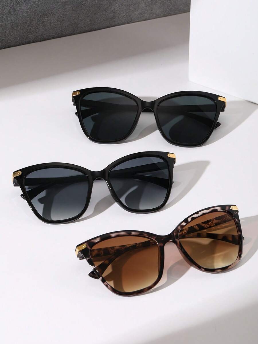 3pcs Cat Eye Plastic Frame Multicolor Classical Fashion Glasses For