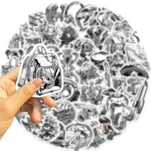 50入組銀裝物品背包花蘋果防水DIY創意塗鴉貼紙，適用於吉他滑板車水瓶帽雪板筆記型電腦手機殼冰箱門行李箱塗鴉貼紙 - 彩色 - 查看 6