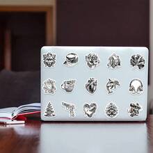 50入組銀裝物品背包花蘋果防水DIY創意塗鴉貼紙，適用於吉他滑板車水瓶帽雪板筆記型電腦手機殼冰箱門行李箱塗鴉貼紙 - 彩色 - 查看 3