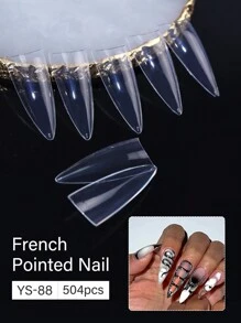 504 stks/zak Nieuw Ontwerp Druk Op Nagels Verlenging Dunne Vouw Naadloze Waterdruppel Nagels Verlenging Nep Nagels