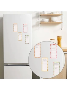 3pcs Fruit Themed Magnetic To-Do List Memo Pads, Stick On Fridge Or Shelf,School Supplies,Back To School - Multicolor - View 3