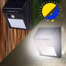 1 Pieza Lámpara De Pared Solar De Energía Solar De Jardín Con Sensor De Movimiento Pir De 30 Led Y Control De Luz Natural Para El Camino Del Jardín Del Hogar