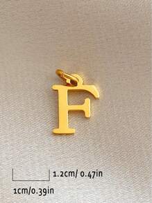 1 Peça Pingente Inicial banhado em ouro em aço inoxidável, banho a vácuo antidesbotamento, para fazer pulseiras e colares DIY