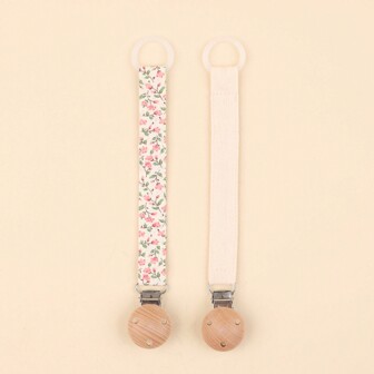 2pcs Pacifier Chains, Baby Fashion Pacifier Clip Holder & Beechwood Pacifier Clips, Suitable For Everyday Use