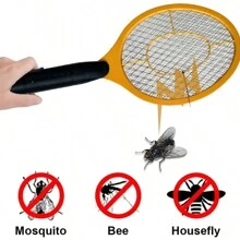 One Battery-Powered Fly Swatter, A Household Electric Mosquito Swatter Suitable For Dormitories. It Is Small And Portable, Suitable For Car And Outdoor Use. It Is A Lightweight Small Outdoor Mosquito Repellent And Electric Mosquito Swatter (Without Battery).