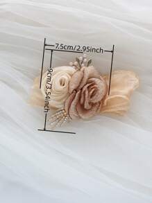 1 Stück rosa & champagnerfarbener koreanischer Stil Braut Handgelenk Corsage, Hochzeitsaccessoire, Brautjungferngeschenk, Valentinstag