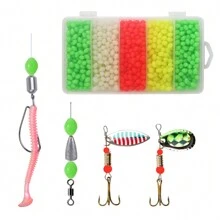 Caja de 1000 piezas de bolas para detener la línea de pesca, bolas de pesca multicolores con forma de diamante que brillan en la oscuridad para pesca nocturna, accesorios para aparejos de pesca.