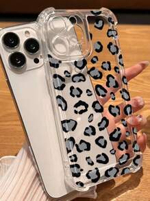 1 Piece Of Stylish Anti-Drop Leopard Print Clear Phone Case, Compatible With IPhone And  Series. - Clear - View 3
