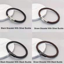 Personalized Leather Bracelet, Engraved Men's Name Bracelet, Custom Bracelet For Men, Personalized Gift For Him, Fathers Day Gift,Men's Gift - Brown Leather Black Buckle - View 6