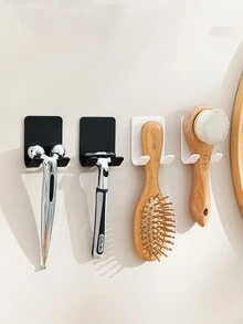 1 Universal Rack, Multifunctional Manual Razor Hanging Rack Powerful Sticky Hooks No-Drill, Wall Mounted Non-Stick Razor Storage Rack, Bathroom Storage Plug Rack, Self-Adhesive Wall Hooks, Bathroom Accessories - Multicolor - View 11
