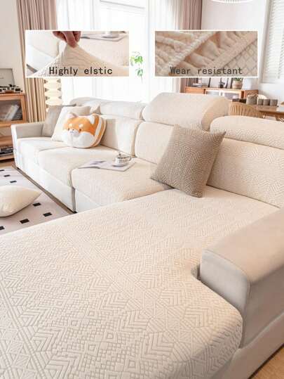 1 Stück bohemistischer Stil elastischer Vintage-Sofabezug, schlichte Sofa-Sitzbezüge, rutschfester und kratzfester Sofabezug, universal für alle Jahreszeiten für Sessel und Sofas