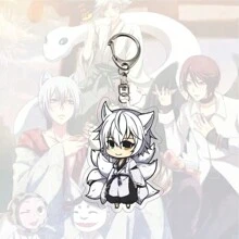 新款动漫《元气少女缘结神》Kamisama Love钥匙扣，可爱巴卫藏马Mi Zu Ki动漫人物亚克力钥匙扣，适合女孩生日、汽车装饰、包包挂饰、背包挂件、学校用品、字母哥特风Y2K圣诞礼物创意、带证件夹的包带、汽车装饰、包包挂饰、汽车、老师、朋友、姐妹 - 白色 - 查看 5