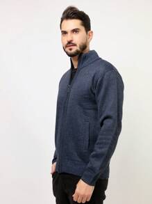 Men Sweaters - Màu xanh hải quân - Xem 4