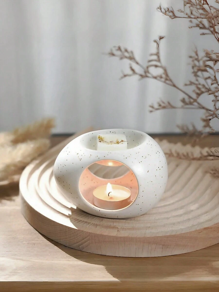 1 pieza Quemador de incienso de estilo retro y creativo, horno de aromaterapia de cerámica avanzada para uso en oficina y hogar, quema de aceites esenciales, café molido y incienso seco - Blanco - Ver 1
