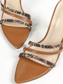 Sandale damă la modă, elegante, retro, cu contrast de culoare, simple, personalizate, unice, cu textură confortabilă, stiletto, cu vârful ascuțit, potrivite pentru petreceri și activități în aer liber