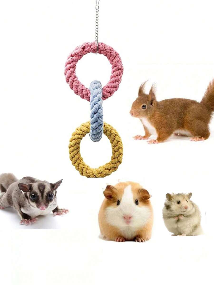 1pc Random Colored Hanging ThreeLoop Climbing Rope Toy Flying Squirrel