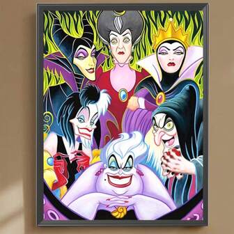 5D DIY Cartoon Diamond Painting Kit, Full Drill Embroidery Mosaic Rhinestone Art Craft For Home Wall Decoration And Gift, Anime Characters