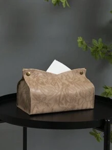 Stück/2 Stücke/5 Stücke/10 Stücke einfarbige Taschentuchbox mit Blumenmuster, PU-Leder geprägt, modern, skandinavisch, V-förmig, wasserdicht, aufrecht stehender Taschentuchhalter für den Schreibtisch, geeignet für Büro, Esszimmer, Bar, Wohnzimmer, Schlafzimmer, Badezimmer, für Zuhause, Küche, Schlafzimmer, Wohnzimmer, Esszimmer, Wohnaccessoires, dekorative Box, Hochzeitsgeschenk für Frauen, für Sommerreisen, Urlaub, Festivals - Khaki - Übersicht 12