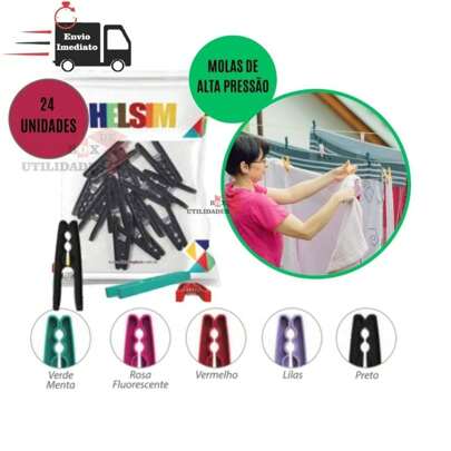 Kit 24 Prendedores Resistente Grande Prendedor Pregador De Roupas  Varal Pregador Roupa Plastico