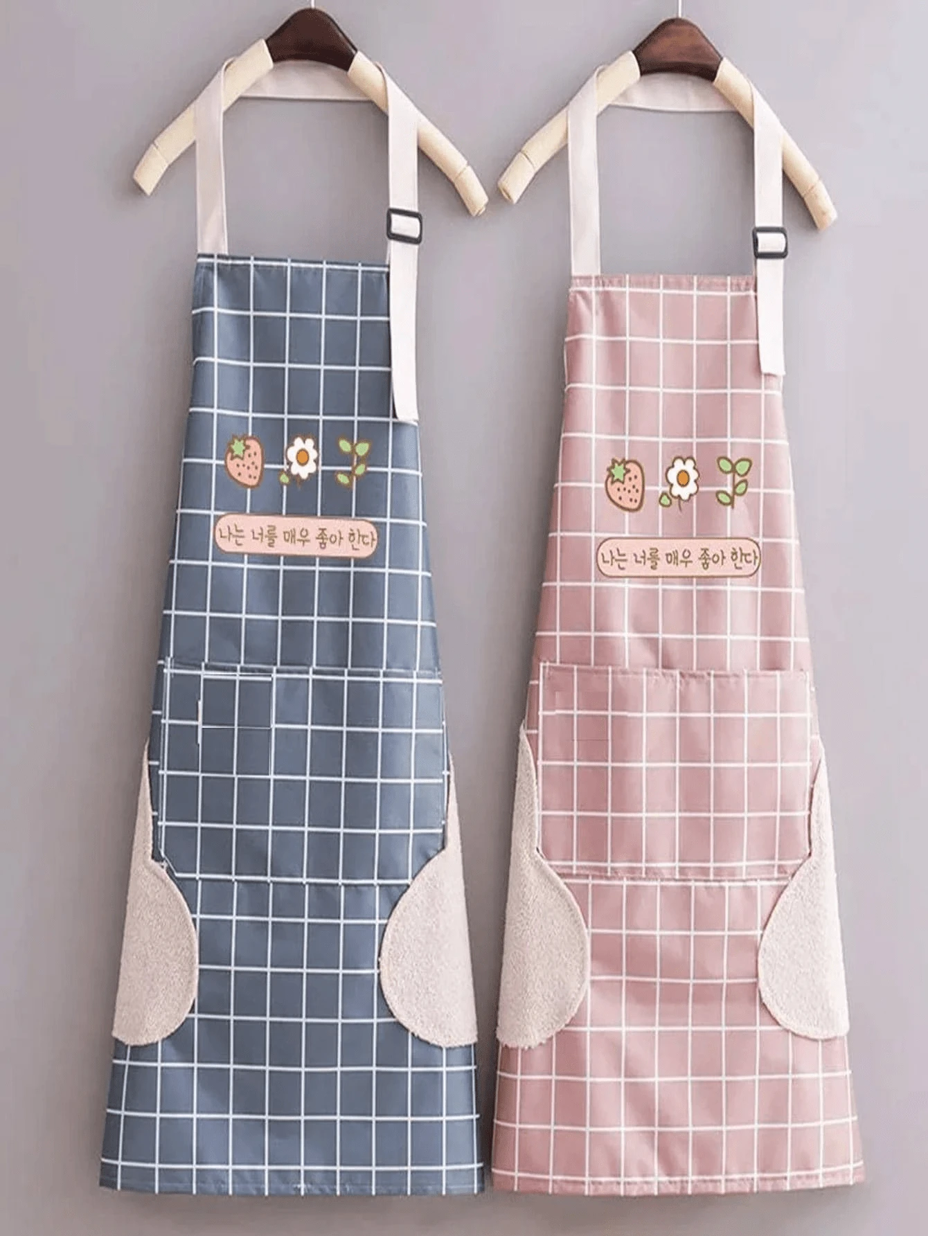 1pc Grid Pattern Apron, Suitable For Home Cleaning, Kitchen Cleaning, Anti-Fouling, Waterproof,Kitchen,Bathroom,Home,Household Supplies - Multicolor - View 1