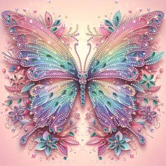 1pc Butterfly Pattern Diamond Art Kit, 5D DIY Special Shaped Crystal Mosaic Diamond Art, Handmade Gift, Wall Decor Art. Add Some Color And Beauty To Your Home With This Sparkling Diamond Art That Will Surely Provide You With Hours Of Fun. Unframed (30x30cm/11.8x11.8 Inches)