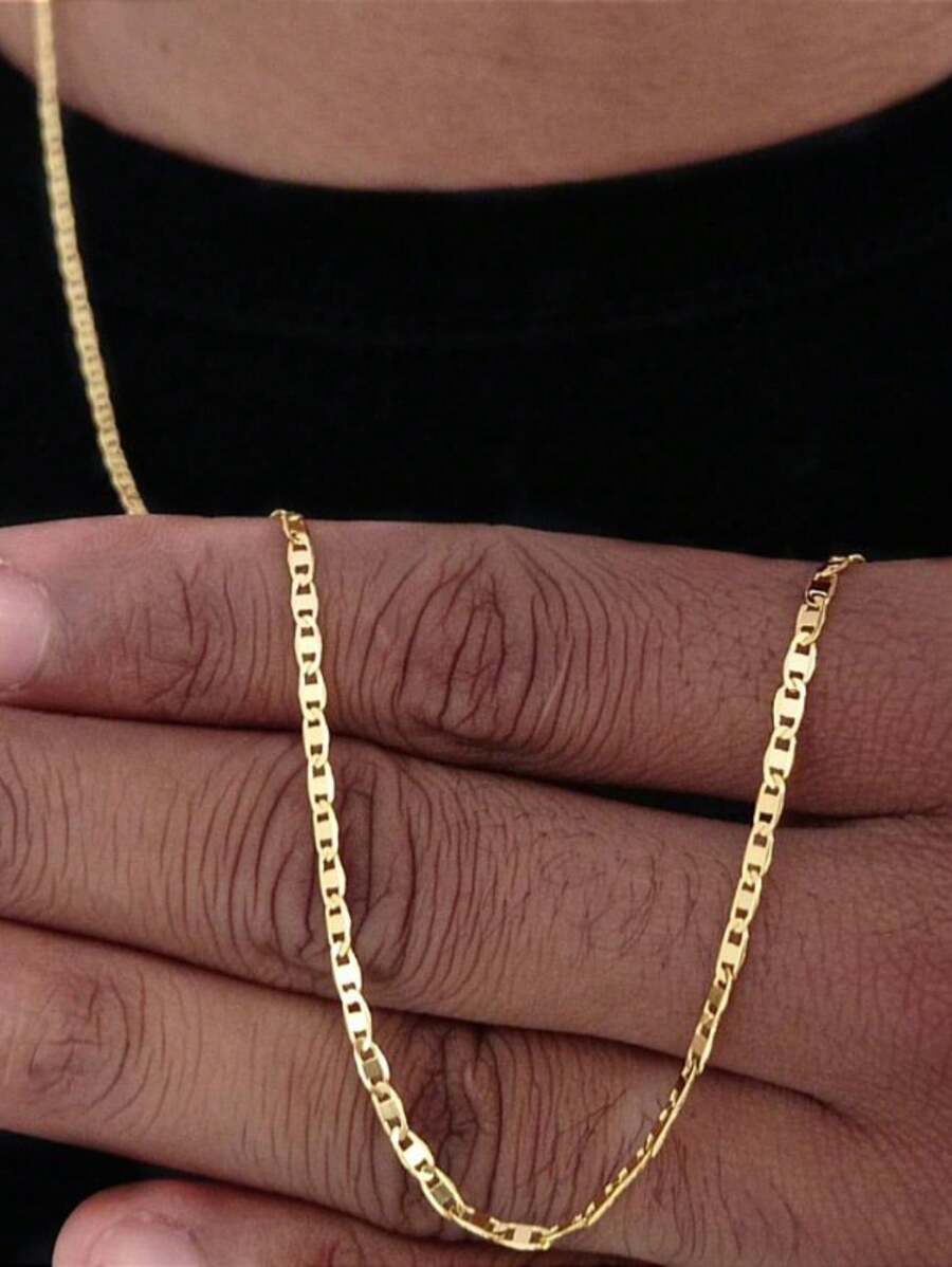 Corrente Banhado a Ouro 18k Cordão Masculino Fino Piastrini Banhado Folheado