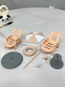 青少年微型创意玩具 ABS 塑料材料小世界沙滩椅和雨伞套装微型模型，非常适合初中和高中学生 DIY 收藏和爱好，也是成人在节日和特殊场合的有趣礼物。，学校用品 - 查看 8