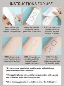 Pegatina tatuaje temporal realista de Serafín, resistente al agua y duradero hasta una o dos semanas, tatuaje de imitación de color no reflectante con estilo europeo y americano, para brazos de hombres y mujeres, desechable - Negro - Ver 6