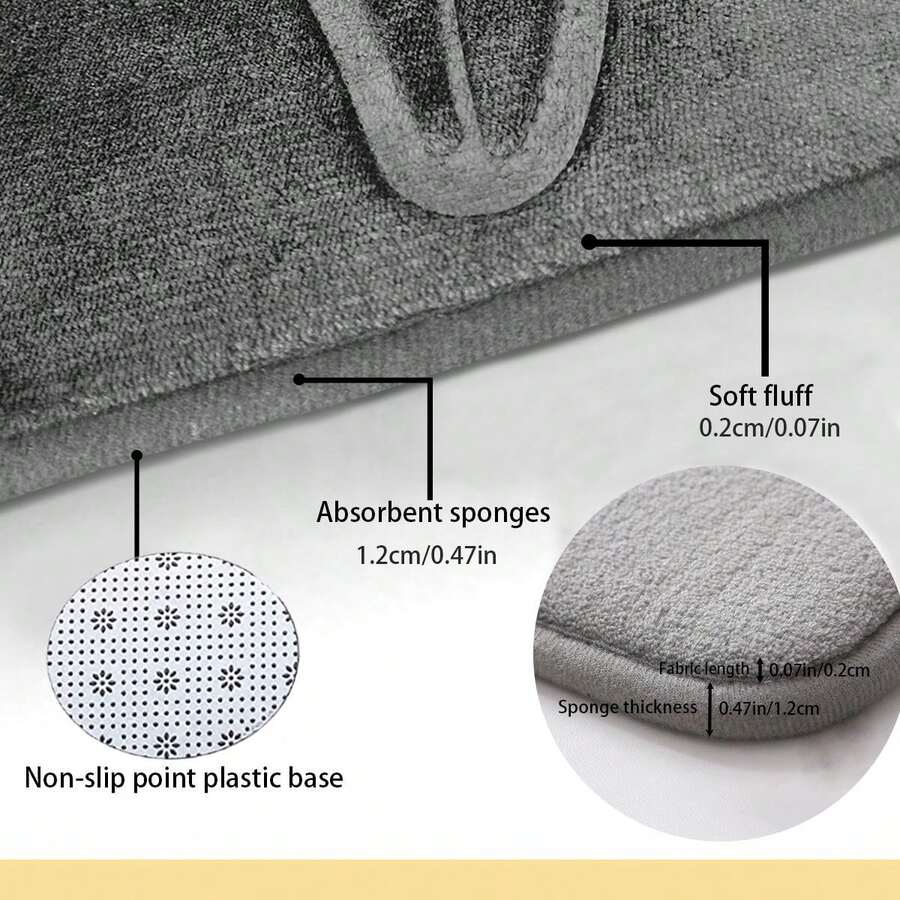 1pc Heavy Duty Memory Foam Bathroom Mat, Seashell & Starfish Design