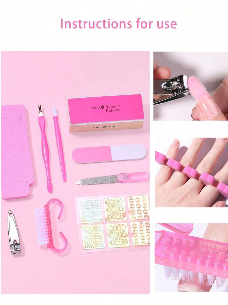 9pcs/Set Professional Nail Art Basic Tools Including Striping Tape