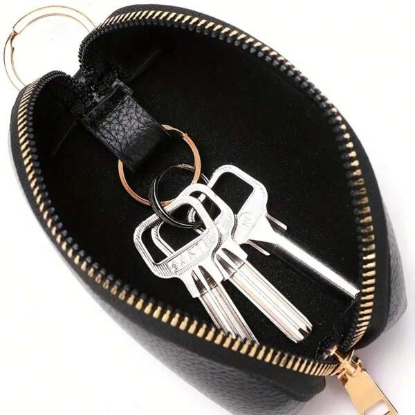 1 Stück Schlüsseltasche für Damen mit großer Kapazität und Multifunktion, Autoschlüsseltasche aus weichem PU-Leder, tragbar, Münzbeutel, Schlüsseltasche, ideale Wahl als Geschenk, Autoschlüsseletui, Schlüsselhalter, Schlüsselmäppchen, Schulbedarf, Lehrergeschenke, Schulanfang für Damen, Mini-Geldbörse