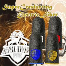 1 Par de Luvas de Ponta de Dedo para Jogos de Leão Prata/Fibra de Carbono para Jogadores, à Prova de Suor, Antiderrapante, Sensível ao Toque da Tela, Manga de Dedo Sedosa, Lisa e Respirável para Jogos, Cozinha, Banheiro, Casa, Fornecedores Domésticos