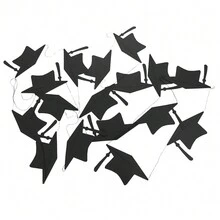 Black Glitter Graduation Cap Banner,  Graduation Banner Decorations Graduation Hat Banner For Black College Graduation Party Decorations - Multicolor - View 8