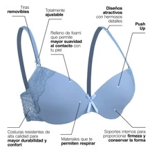 Sujetador Brasier con Encaje, Ajustable, 4 Piezas, Multicolor belleza íntima - Multicolor - Ver 3