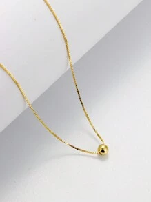 ELSEDES 1pc Fashionable Charm S925 Silver Ball Shaped Simple Short Clavicle Chain Necklace For Women's Daily Or Party Wear