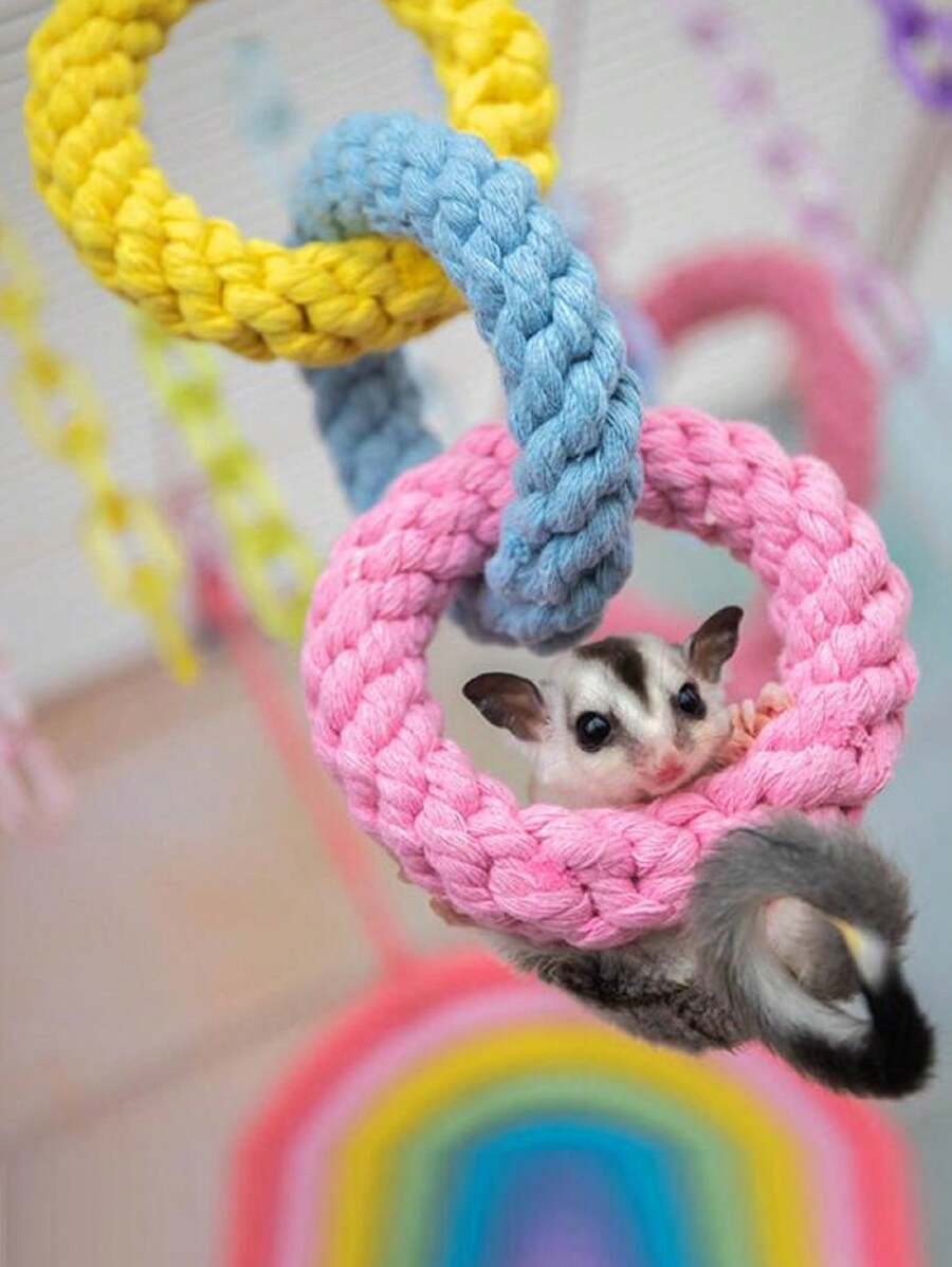 1pc Random Colored Hanging ThreeLoop Climbing Rope Toy Flying Squirrel