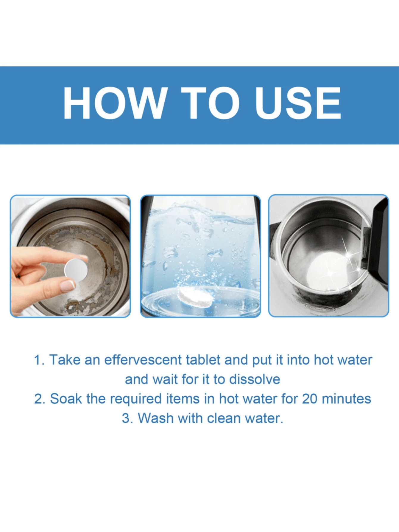 Jakehoe Descaling Cleaning Tablets, Multipurpose For Decalcifying