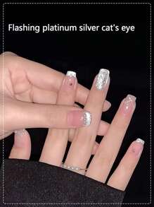 全新 2024 闪亮彩虹猫眼和玻璃珠蓝色猫眼指甲油凝胶，闪闪发光，配有 LED 灯泡和闪亮水钻，适合春夏美甲，美甲沙龙使用的紫外线凝胶抛光套装 - 彩色 - 查看 26