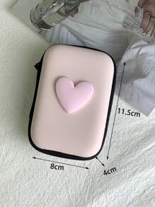 6pcs Apple Charger Protector Set (Data Cable, Wired Earphones, Wireless Earphones) & EVA Storage Bag Cable Organizer - Pink - View 2
