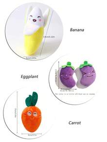 1個狗狗毛絨玩具，寵物咬不壞訓練玩具，可愛發出聲音的雞腿、胡蘿蔔、香蕉、蘋果、水果造型毛絨玩具，適用於小狗狗、小貓咪、博美犬、比熊犬等 - 彩色 - 查看 11