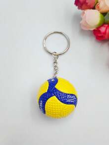 1pc Stylish Sports Memorabilia Business Gift Bag Accessory - MIKASA Volleyball Keychain - Yellow - View 1